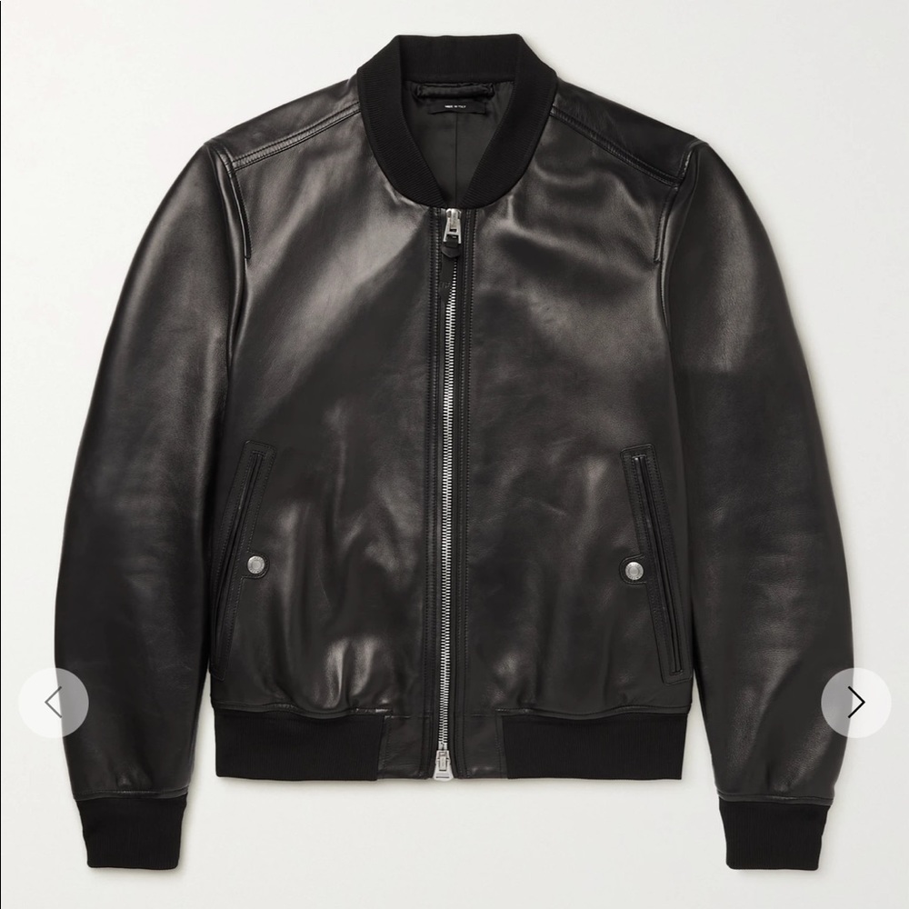 TOM FORD LEATHER BOMBER